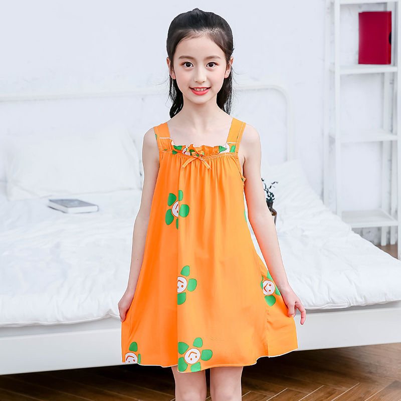 Nơi bán Bông Váy Ngủ Bé Gái Công Chúa Cotton Lụa Trẻ Em Sling Ngắn Tay Dáng Đồ Ngủ Bé Mỏng