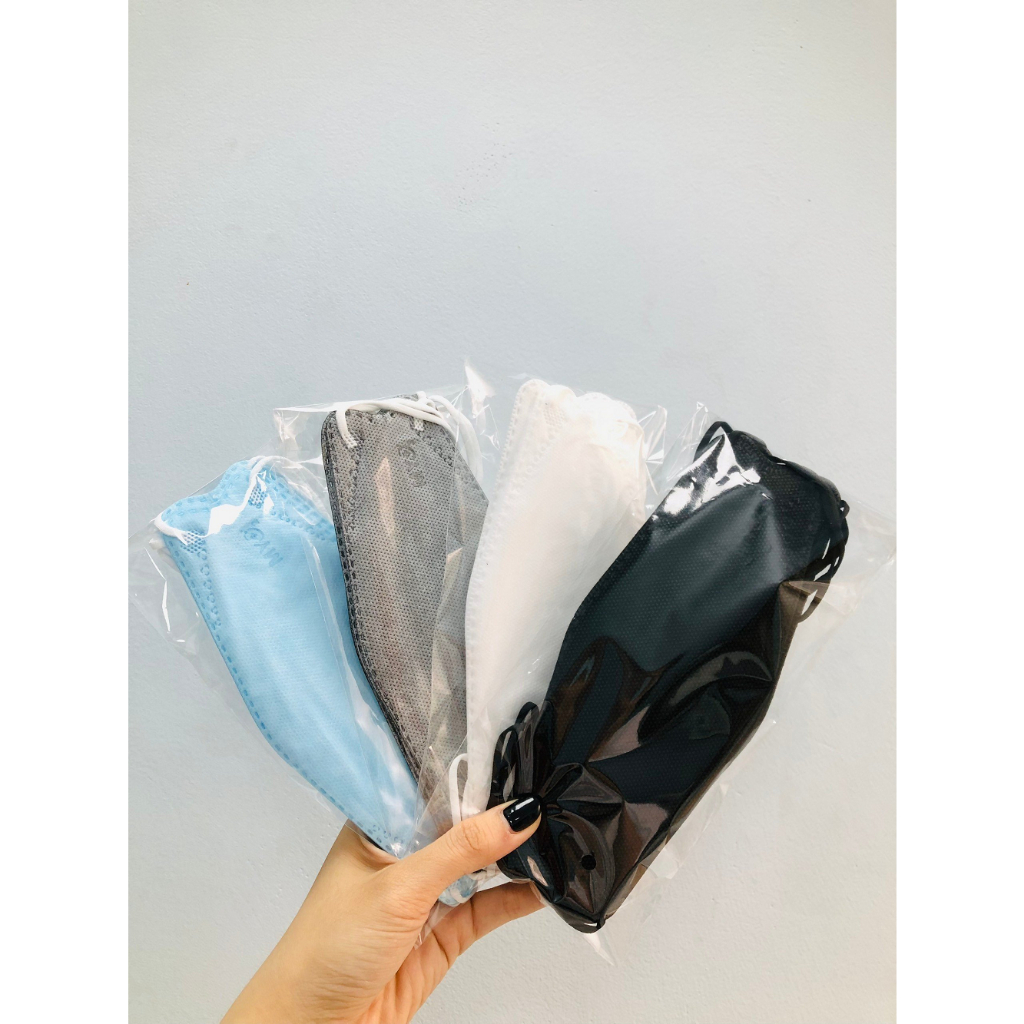 Khẩu Trang MyO2 KF94 (Bịt 10 Cái) Màu Xám Đen Trắng. Gói 10 khẩu trang y tế kháng khuẩn bụi mịn KF94