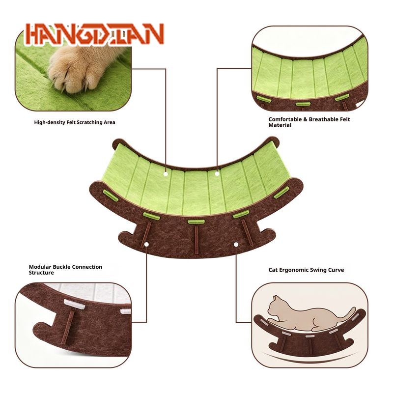 HANGDIAN Cat Rocking Chair Scratcher Bed with Ergonomic Design and Durable Felt Material ราคา 165 บาท*ส่งฟรี