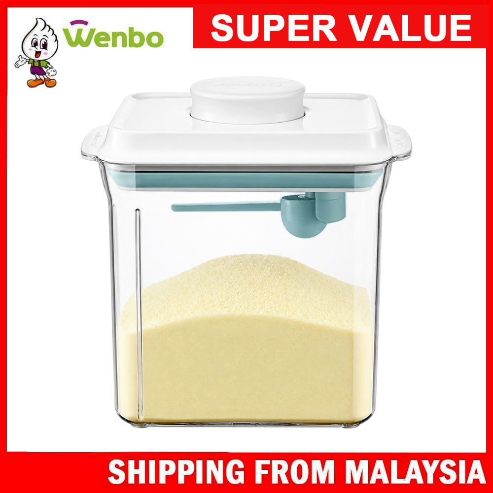 WENBO 1700ml Rectangle Ankou Baby Milk Powder Push-type Sealed Jar With Scraper Food Storage Jar Food Container 1700ml方形安扣婴儿奶粉按压式密封罐子带刮刀食物储存罐 1700ml Segi Empat Ankou Susu Bayi Serbuk Jenis Tolak Balang Tertutup Balang Dengan Pengikis Penyimpanan makanan