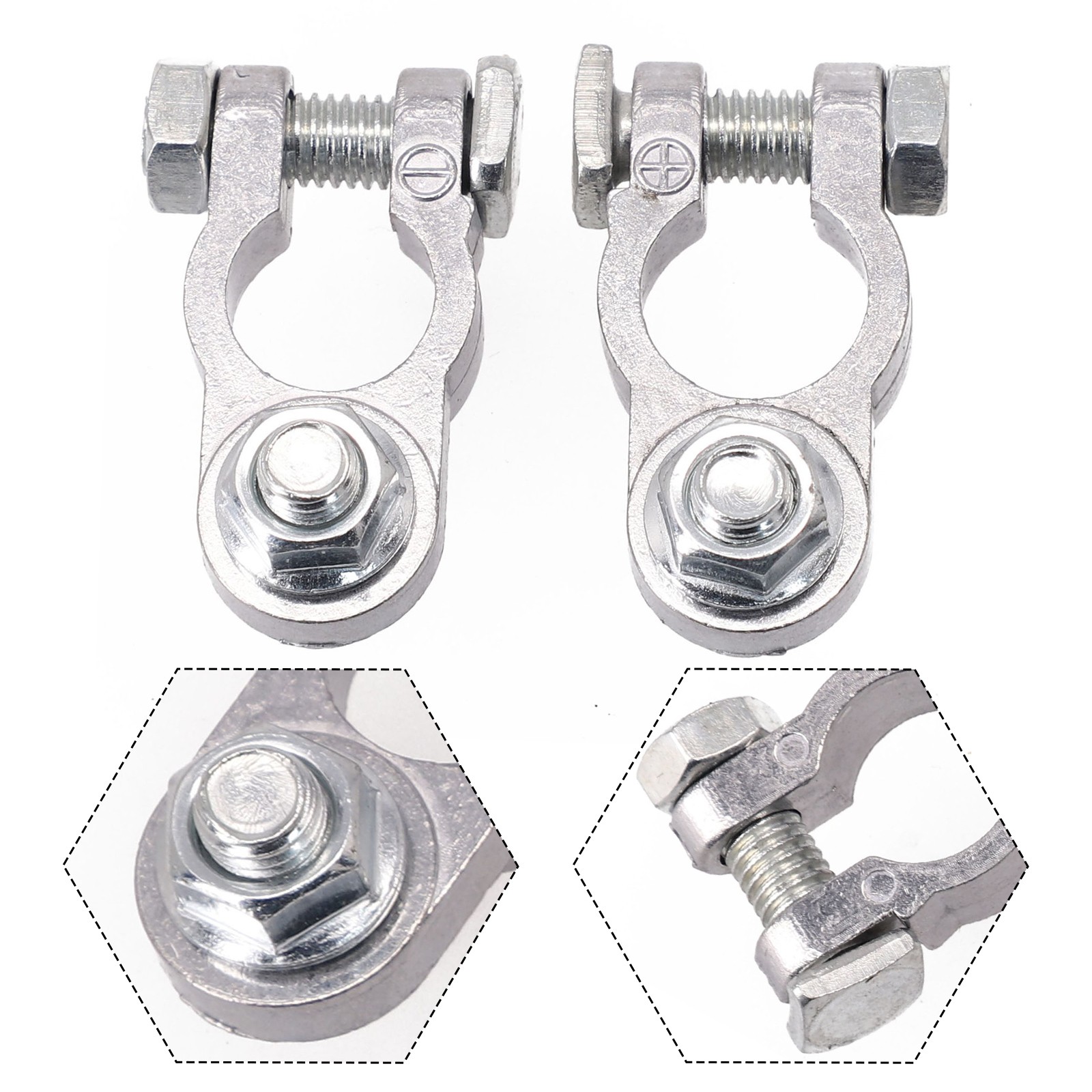 【Tự động thời trang】 Kẹp kẹp giữ cọc ắc quy Hợp kim nhôm 2 chiếc cho cột dương âm xe hơi
