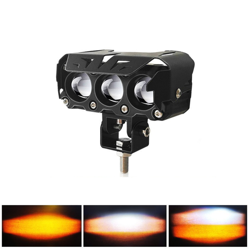 Xe máy Đèn LED chiếu điểm hai màu HI/chùm sáng thấp Ống kính mini đèn pha đèn lái xe đèn phá sương mù cho Xe Xe tải SUV UTV 12V 24V