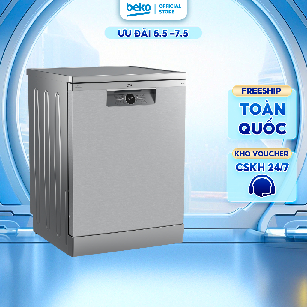 Máy Rửa Chén Độc Lập BEKO 14 Bộ, 6 Chương Trình Rửa, Cảm Ứng, Khoá Trẻ Em - BDFN26430X