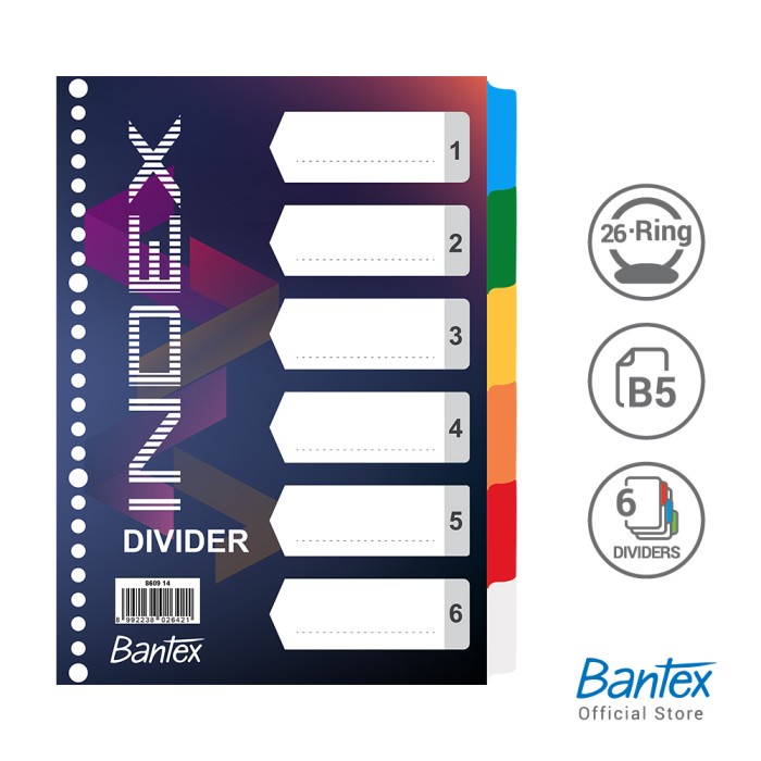 [BMS Stationery] Bantex Dividers Fancy B5 Multiring Binder / Pembatas Binder - 8609