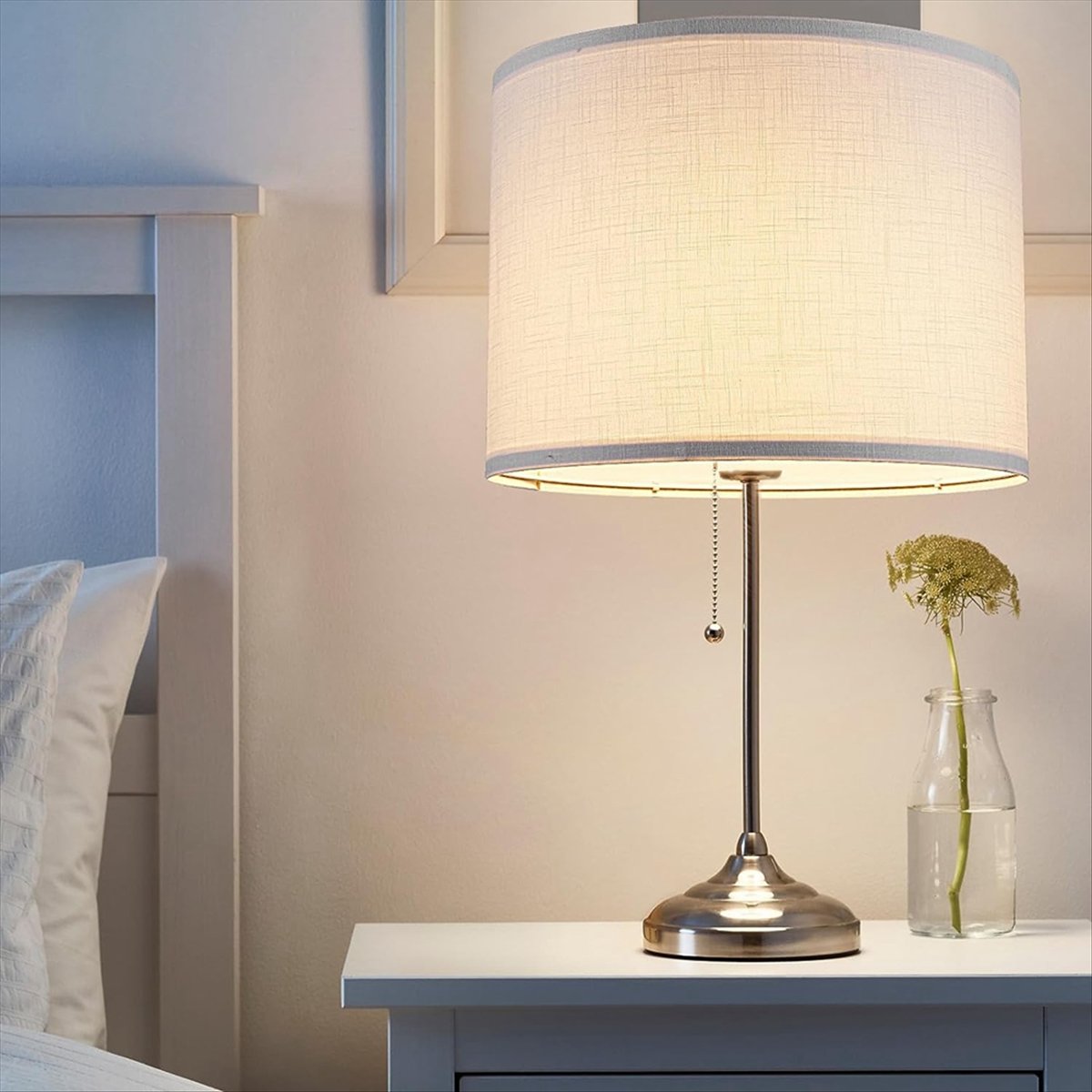 2Pcs Drum Lampshade, White Lamp Shades for Table Lamp Floor Lamp, Easy Assembly Replacement Lampshades