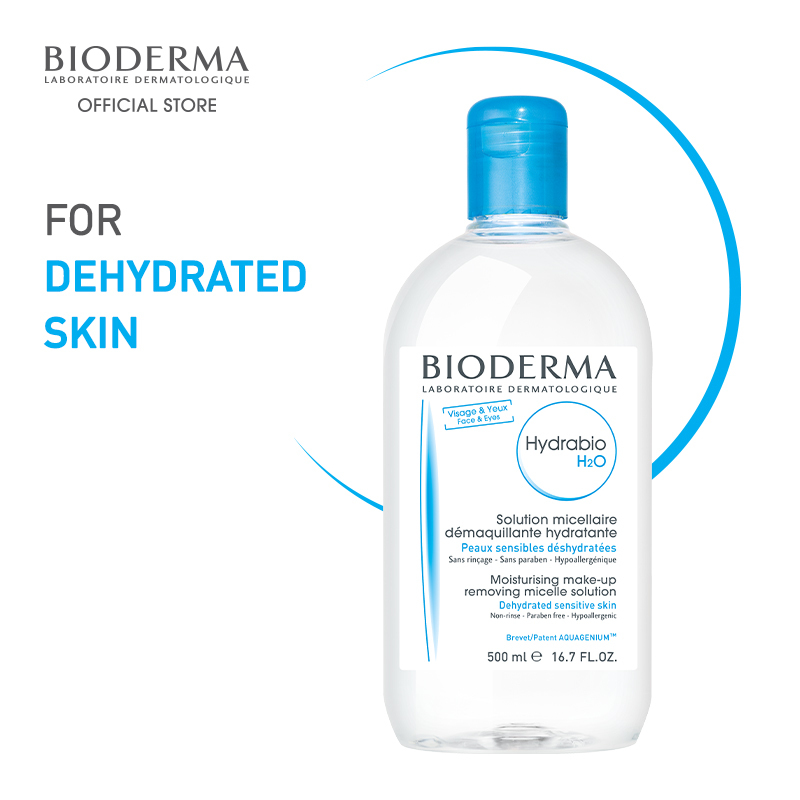 Buy Bioderma Hydrabio H2O Moisturising Non-Rinse Micellar Facial Cleansing Water (Dehydrated Skin) 500ml Singapore