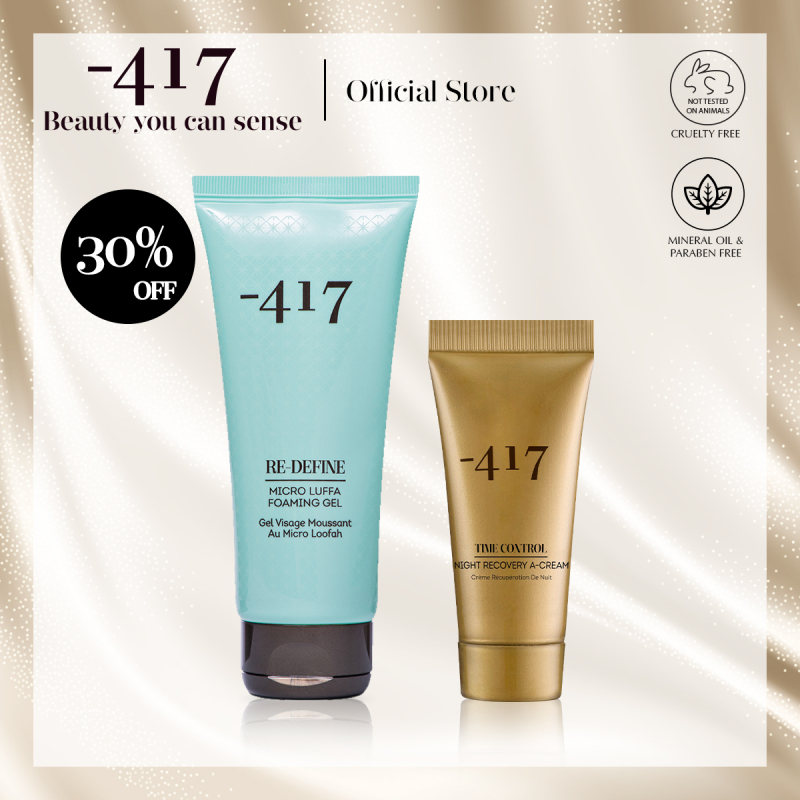 Buy Minus 417 Cleansing + Anti-Ageing Set - Micro Luffa Foaming Gel 200ml with Night Recovery A-Cream 20ml (Cleanser + Anti-Ageing Retinol Moisturizer) Singapore