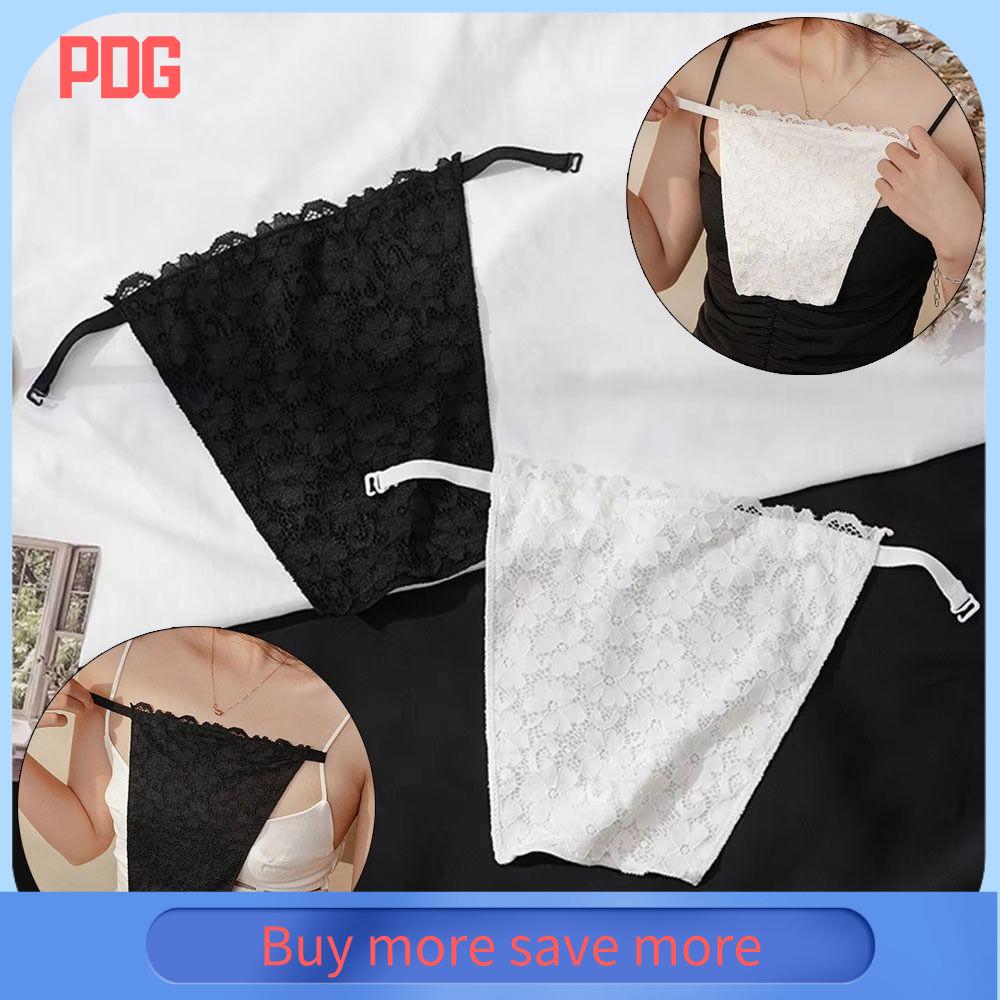 PDG 1Pcs Hai lớp Áo ống Vô hình Chống chói Áo ngực ren  Che đậy Đệm lót áo ngực camisole cho đầm nữ
