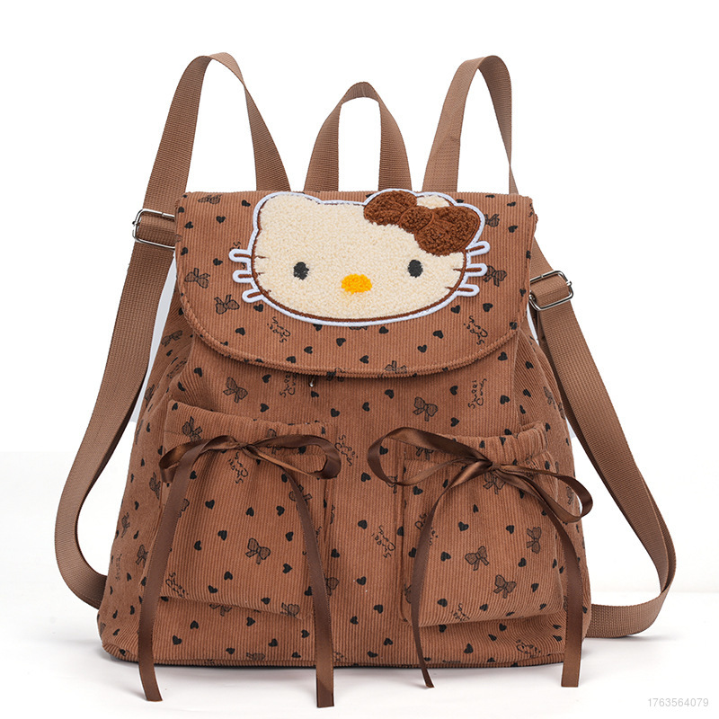 RA Hello Kitty Backpack for Student Large Capacity Lightweight Fashion Cartoon Female School Bag Bags AR
