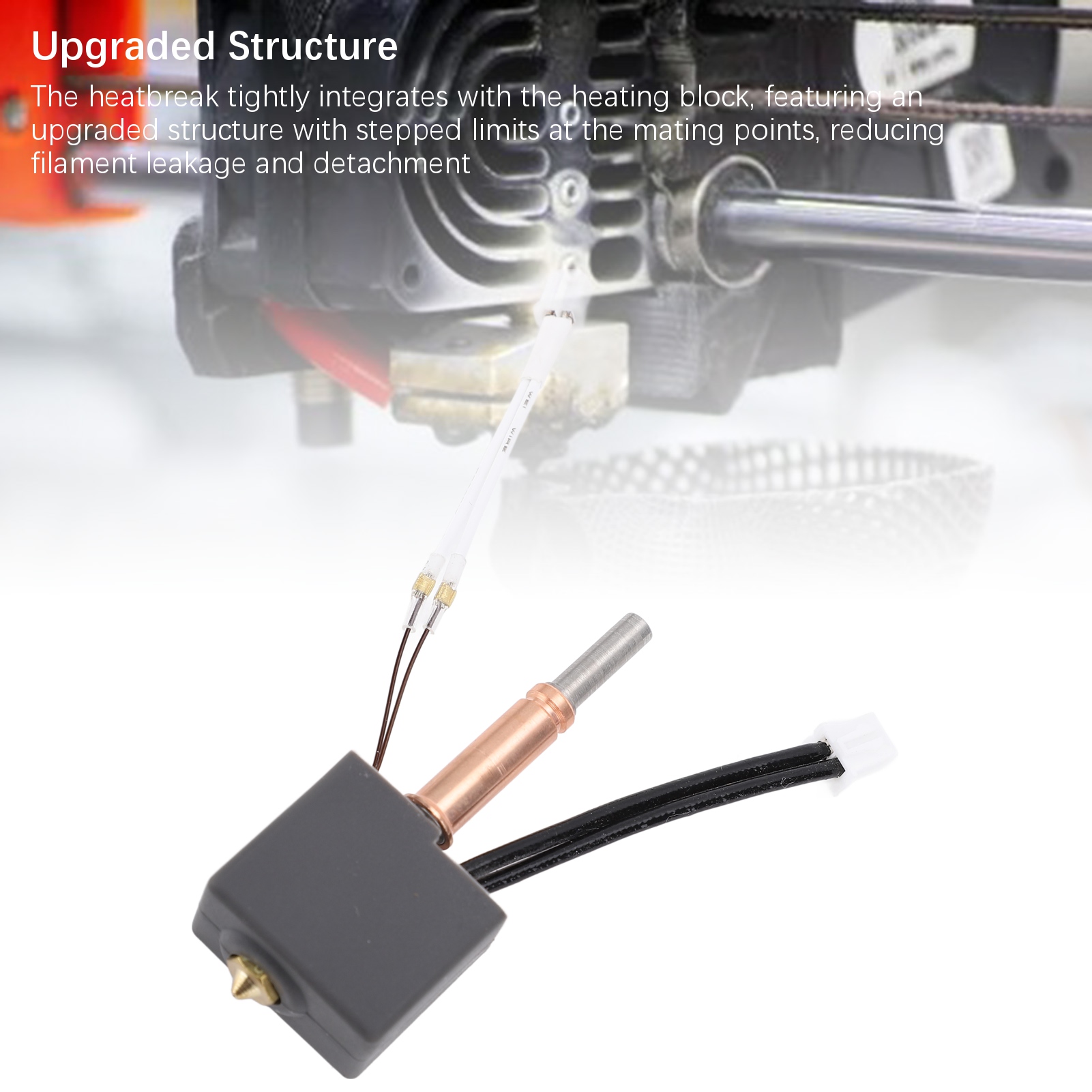 Bộ đùn Hotend Bộ vòi phun bằng đồng lưỡng kim Ra 0 4 Khối gia nhiệt mịn Nhiệt điện trở được cài đặt sẵn Tản nhiệt nhanh cho máy in 3D Kobra 3 Vòi phun được thiết kế đặc biệt