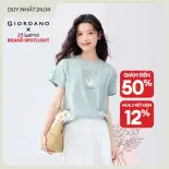 Chỉ 24.4  Đơn 500K giảm 20% + Mua 2 giảm thêm 8% + Mua 3 giảm thêm 12%GIORDANO Nữ Áo thun 100% Cotton, Áo thun in hình dã ngoại ngoài trời, Cổ tròn, Tay ngắn, Đơn giản, Thời trang mùa hè, Áo thun thường ngày Free Shipping 13395201