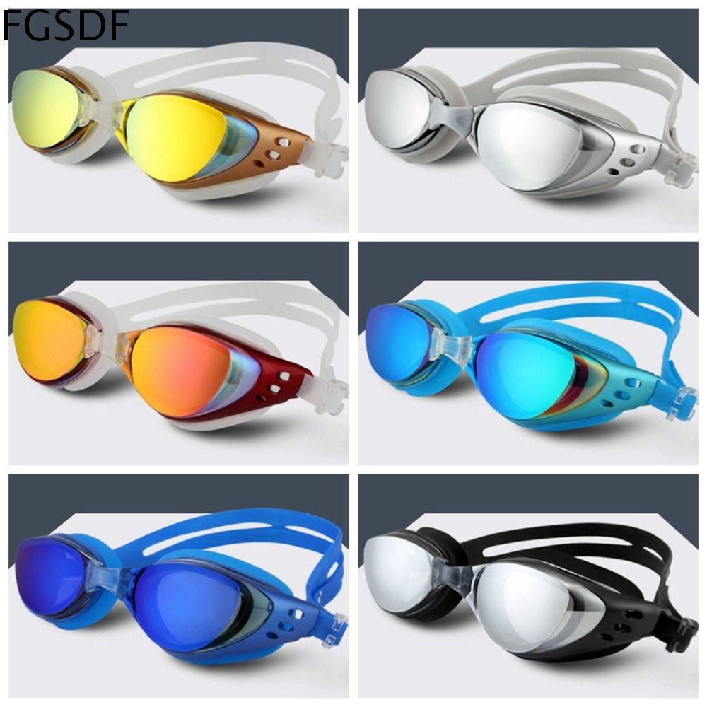 FGSDF Ống kính chống sương mù Kính bơi Chống tia cực tím Không thấm nước Kính bơi mạ điện  Mềm Kính 