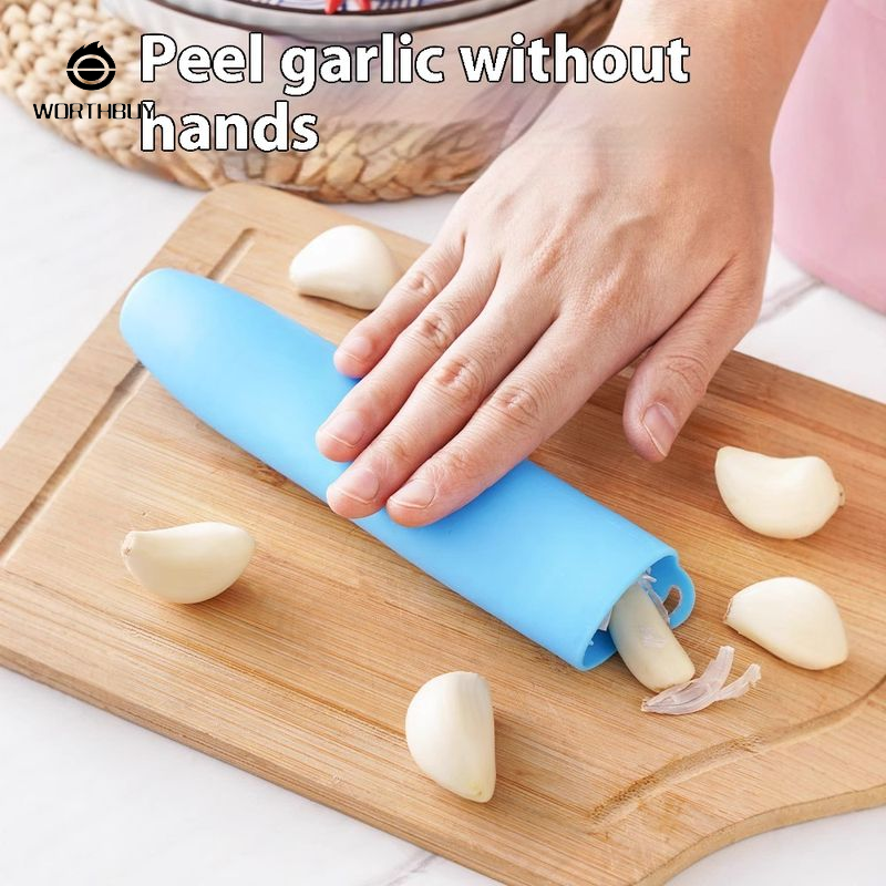 Worthbuy Dụng cụ bóc vỏ tuyệt vời tỏi Dụng cụ đập tỏi đa năng gia dụng dụng cụ bóc vỏ tép tỏi đầu tỏi thủ công nhà bếp Dụng cụ bóc vỏ silicon