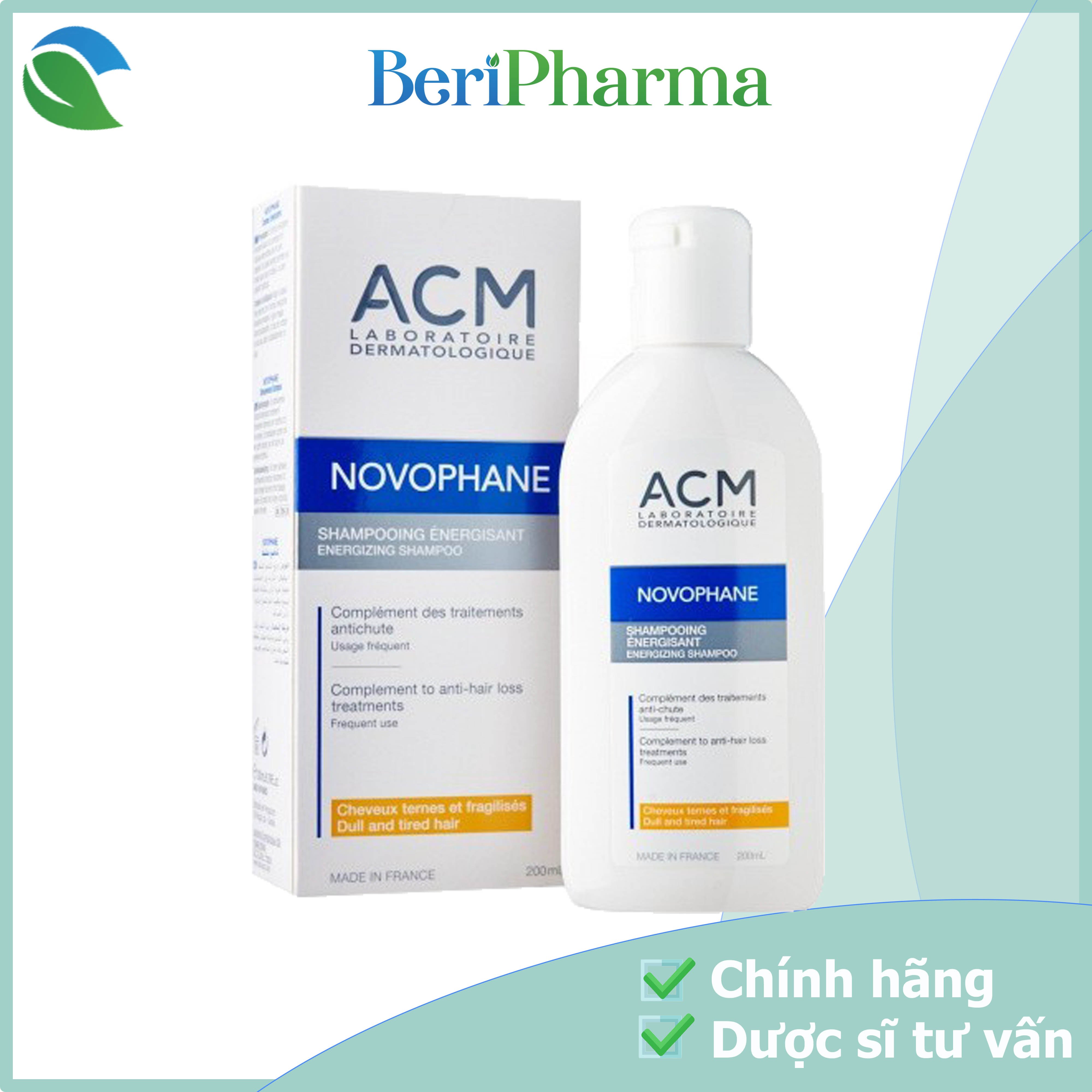 ACM Dầu Gội Làm Sạch Và Dưỡng Tóc Khỏe Mạnh Novophane Energizing Shampoo