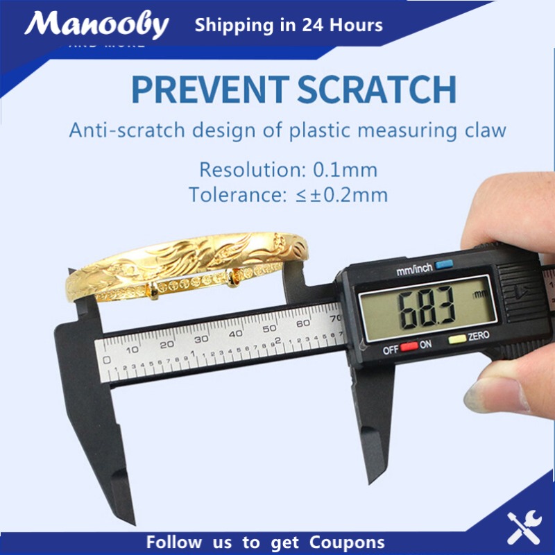 Manooby thang đo điện tử kỹ thuật số calipers Cai Trị sợi carbon đo thước kẹp thước micromet công cụ