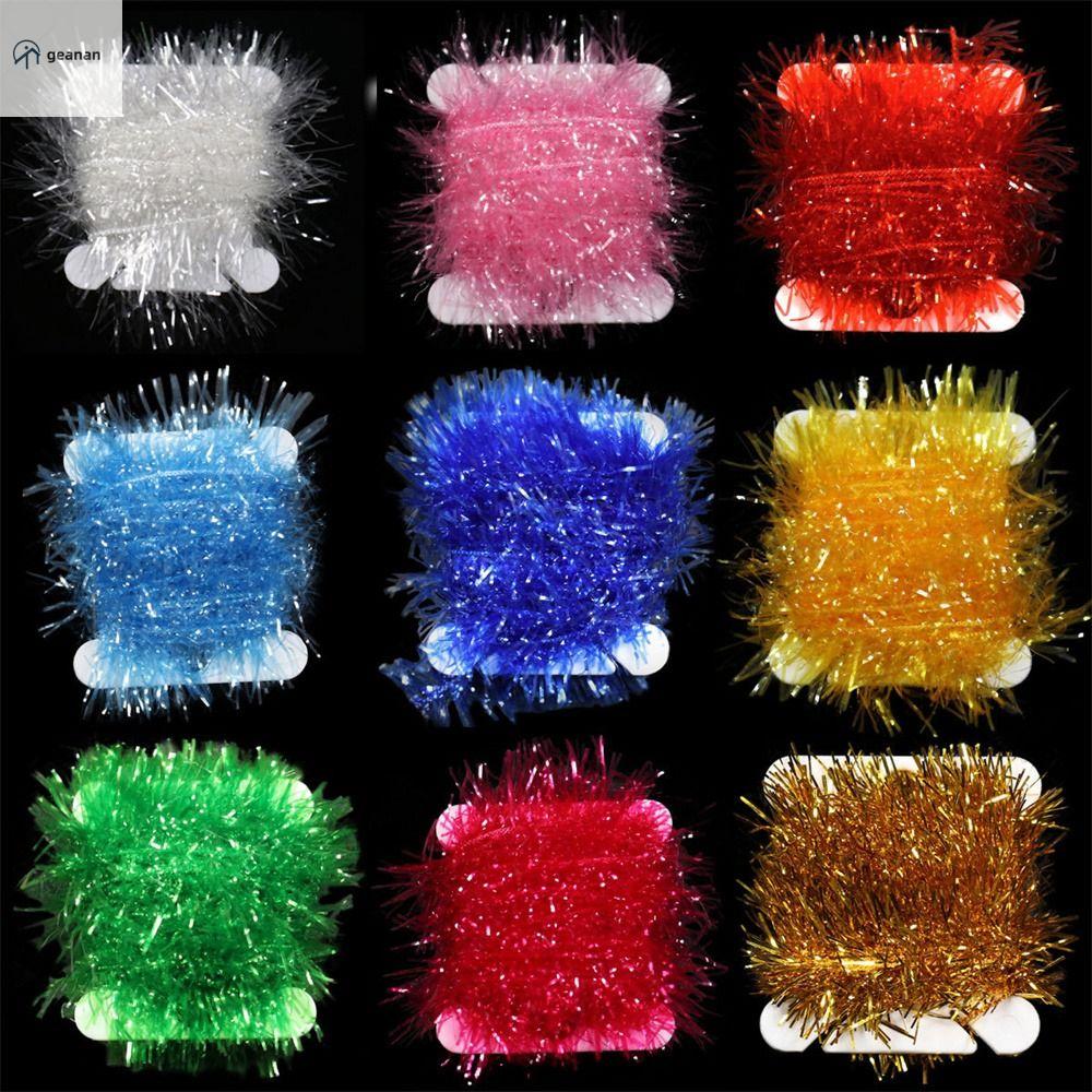GEANAN 2 mét/thẻ Phụ kiện Lấp lánh Làm mồi nhử Dành cho Nữ Thần Chỉ buộc ruồi FLY Fishing Tinsel Viền băng Mồi nhử