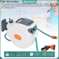 Aoresac Retractable Garden Hose Reel Retractable Garden Hose Reel Wall Mount 180 Degree Swivel Bracket Stable Automatic Retracting for Watering
