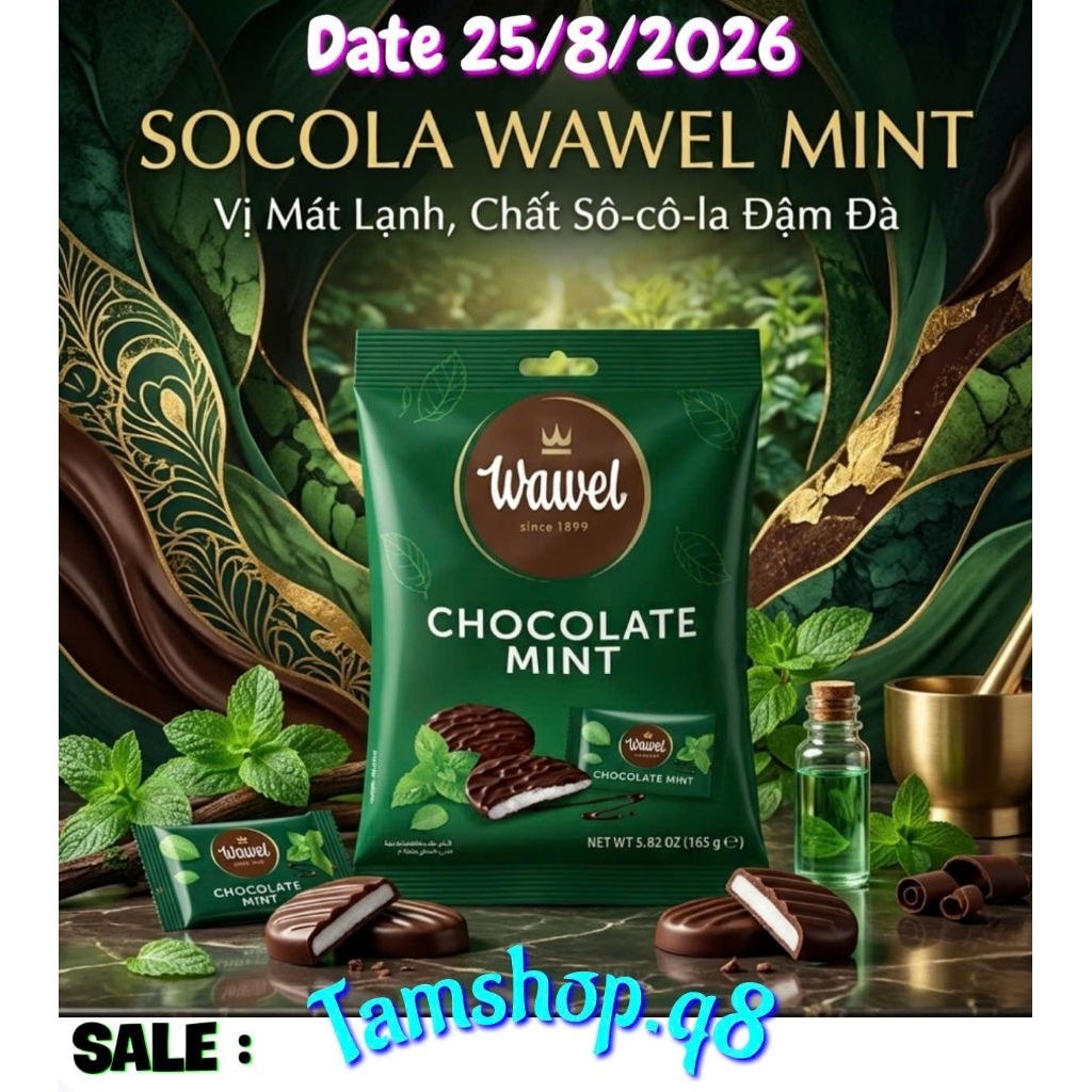 SOCOLA NHÂN THẠCH DẺO VỊ BẠC HÀ WAWEL (GÓI 𝟭𝟲𝟱𝗚) - NHẬP KHẨU 𝗕𝝖 𝗟𝝖𝝢