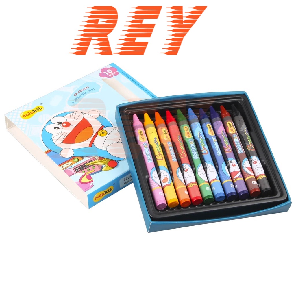 Bút sáp màu doraemon thiên long colokit 10 màu chất lượng cr-c04/do
