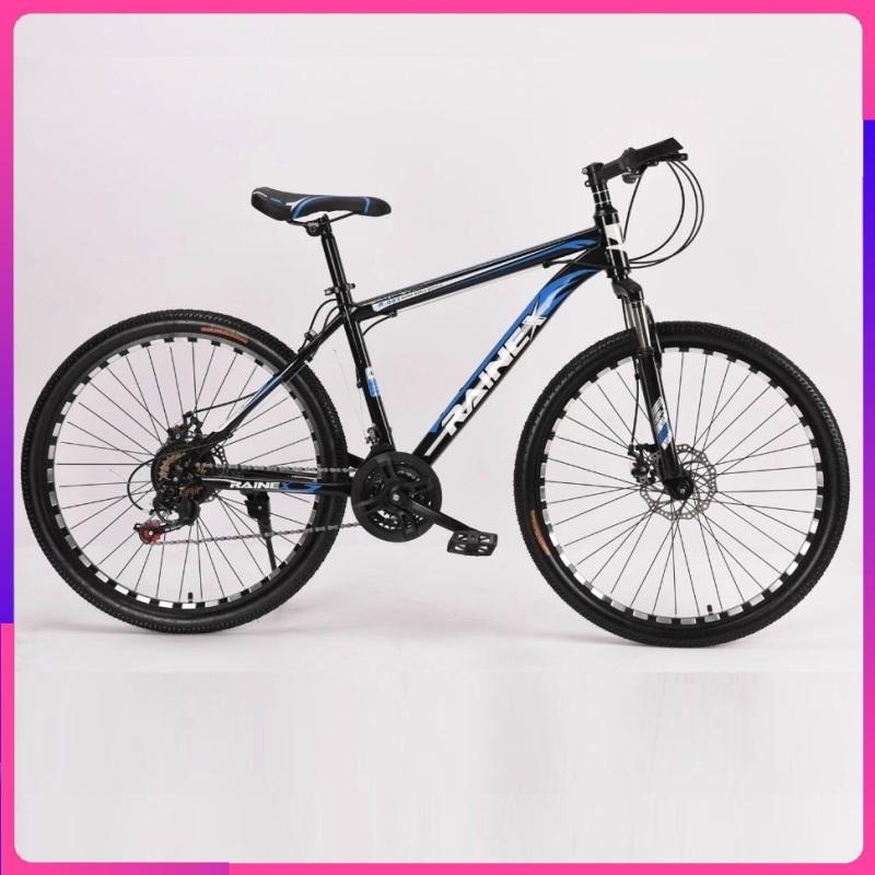 Mua Xe đạp thể thao RAINEX size 26 inch dành cho người từ 1m5-1m8, Xe đạp địa hình khung kim loại chắc chắn (Xanh, Đỏ)