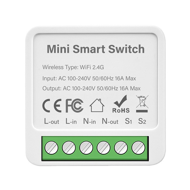 【Latest model】 Mini Smart Switch 16A WiFi Relay Module Smart Switch Wireless Light Switch Voice Control for Smart Home Automation ราคา 174 บาท*ส่งฟรี