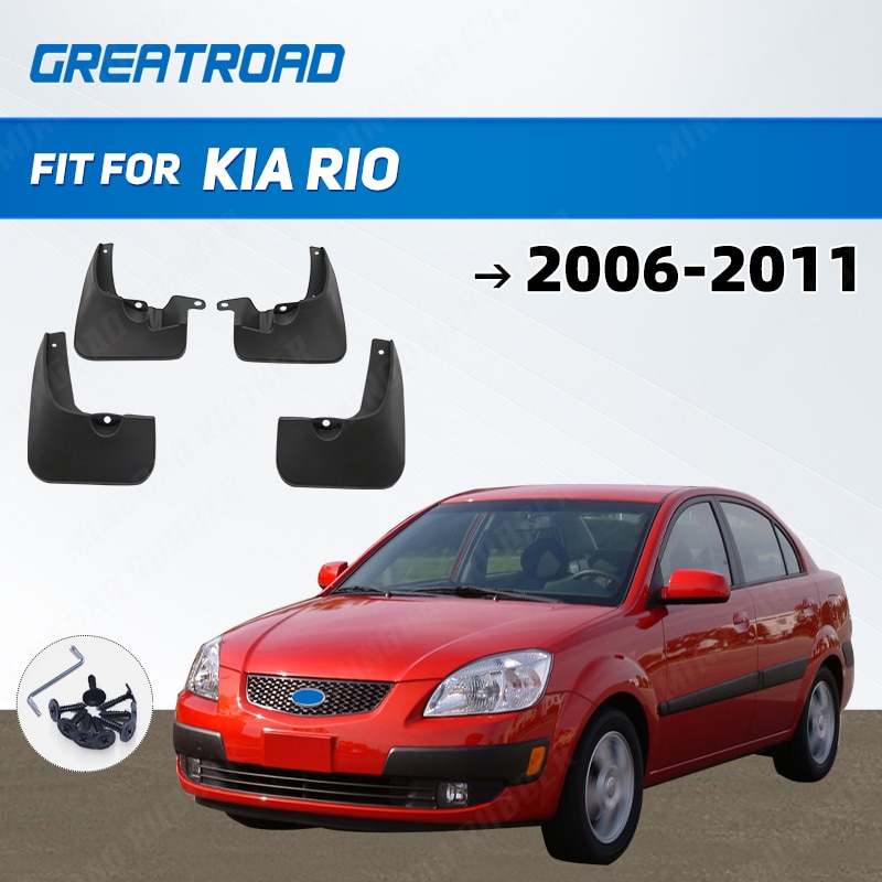 Car mud flaps for kia rio 2006 - 2011 new pride 4-door sedan mudflaps splash guards mud flap mudguards fender 2007 2008 2009