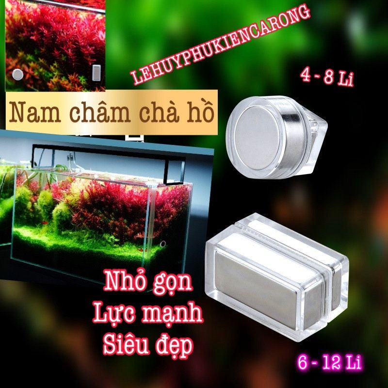 Nam châm chà hồ kính nano siêu nhỏ gọn lực hít mạnh thẩm mỹ cao cho bể cá