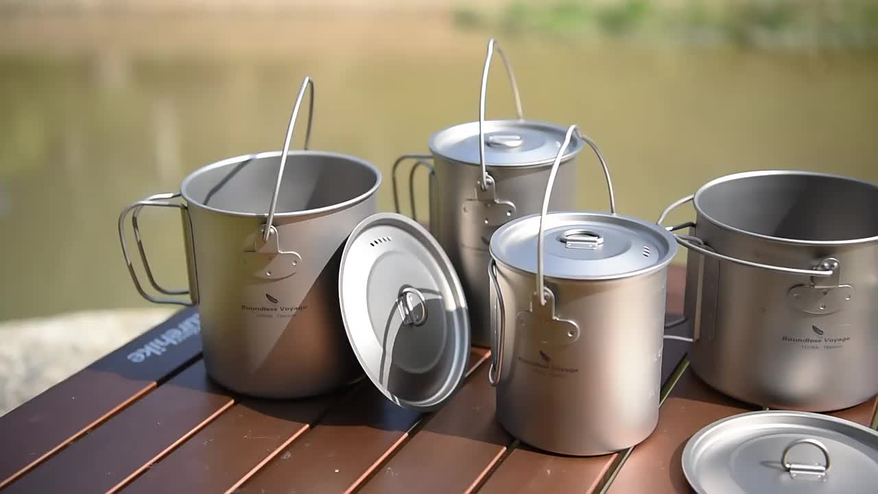 Titanium　Lightweight　Lid　Travel　Pot　Cookware　Lazada　Tableware　Cup　Mug　Voyage　Supplies　Camping　Coffee　with　Tea　Outdoor　Boundless　PH