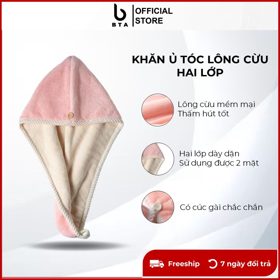 Khăn ủ tóc, khăn quấn đầu khô tóc siêu thấm hút, lau khô siêu tốc, khăn lau khô tóc loại dày cao cấp.