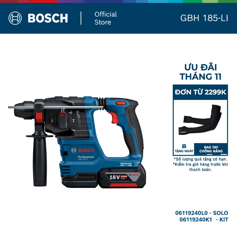 Máy khoan đục Bosch GBH 185-LI