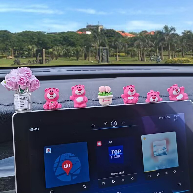 Cat Car Dashboard Decor Rear View Mirror Accessories, Set Of 6