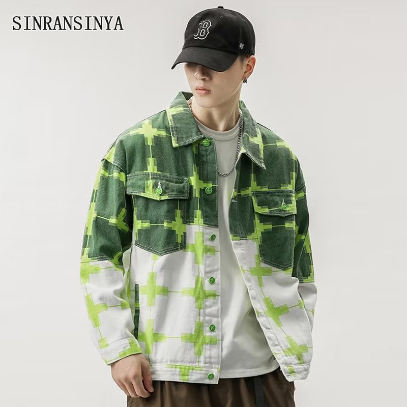 SINRANSINYA丨Street retro coat Printed cargo coat men Men's fashion jacket Couple jackets ราคา 647 บาท*ส่งฟรี