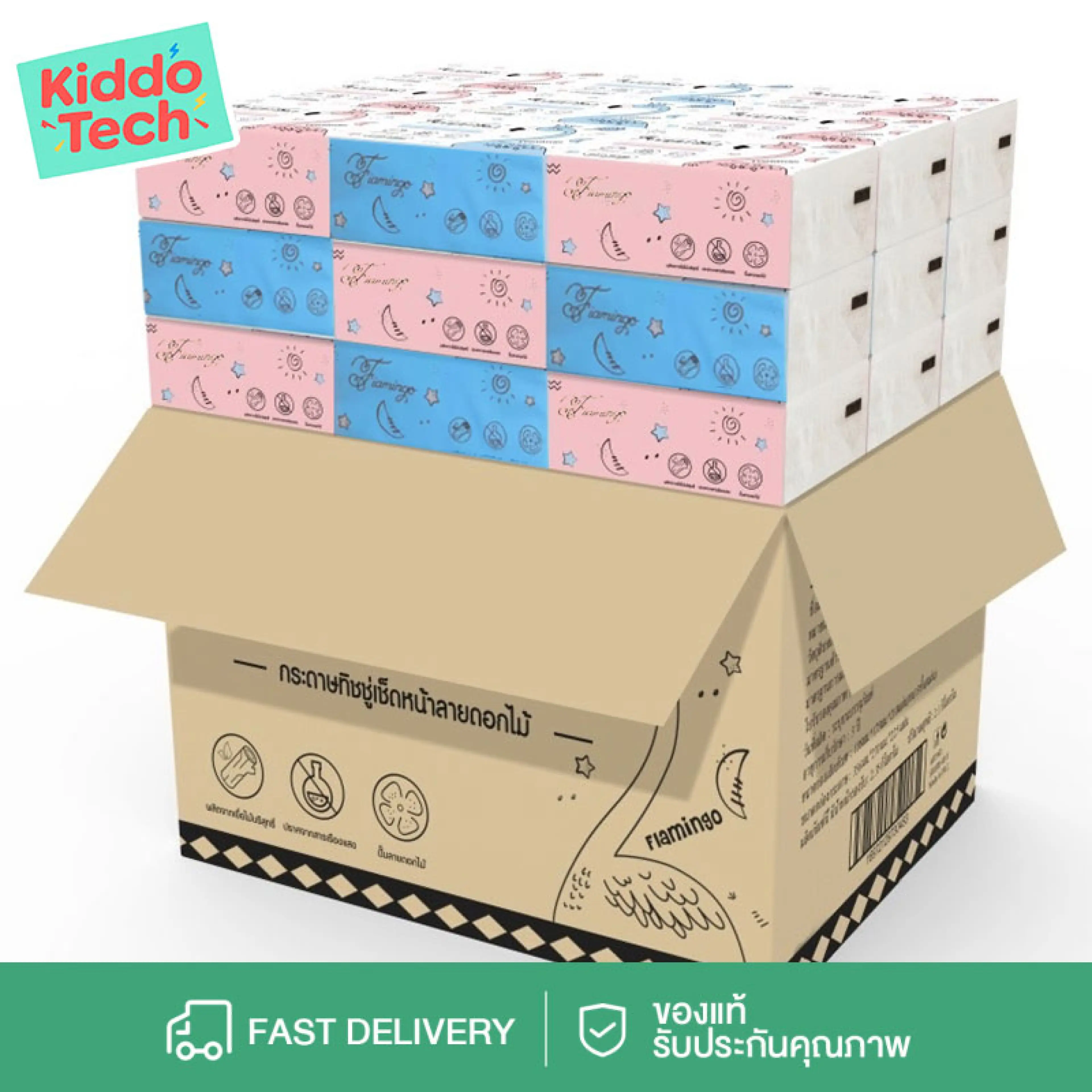 KiddoTech 1 กล่อง 40ห่อ/20ห่อ กระดาษทิชชู่แบบคุ้ม ส่งตรงจากโรงงาน กระดาษบริสุทธิ์ 100% ทำความสะอาด กระดาษชำระ เหนียวนุ่มอ่อนโยนเช็ดผิวกาย เช็ดหน้าได้