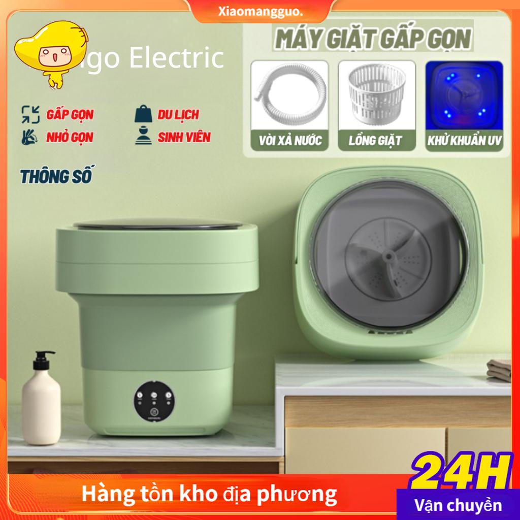 Máy giặt mini gấp gọn máy giặt mini tự động dùng giặt vớ dung tích 6L giặt đồ lót giặt đồ em bé tiện dụng