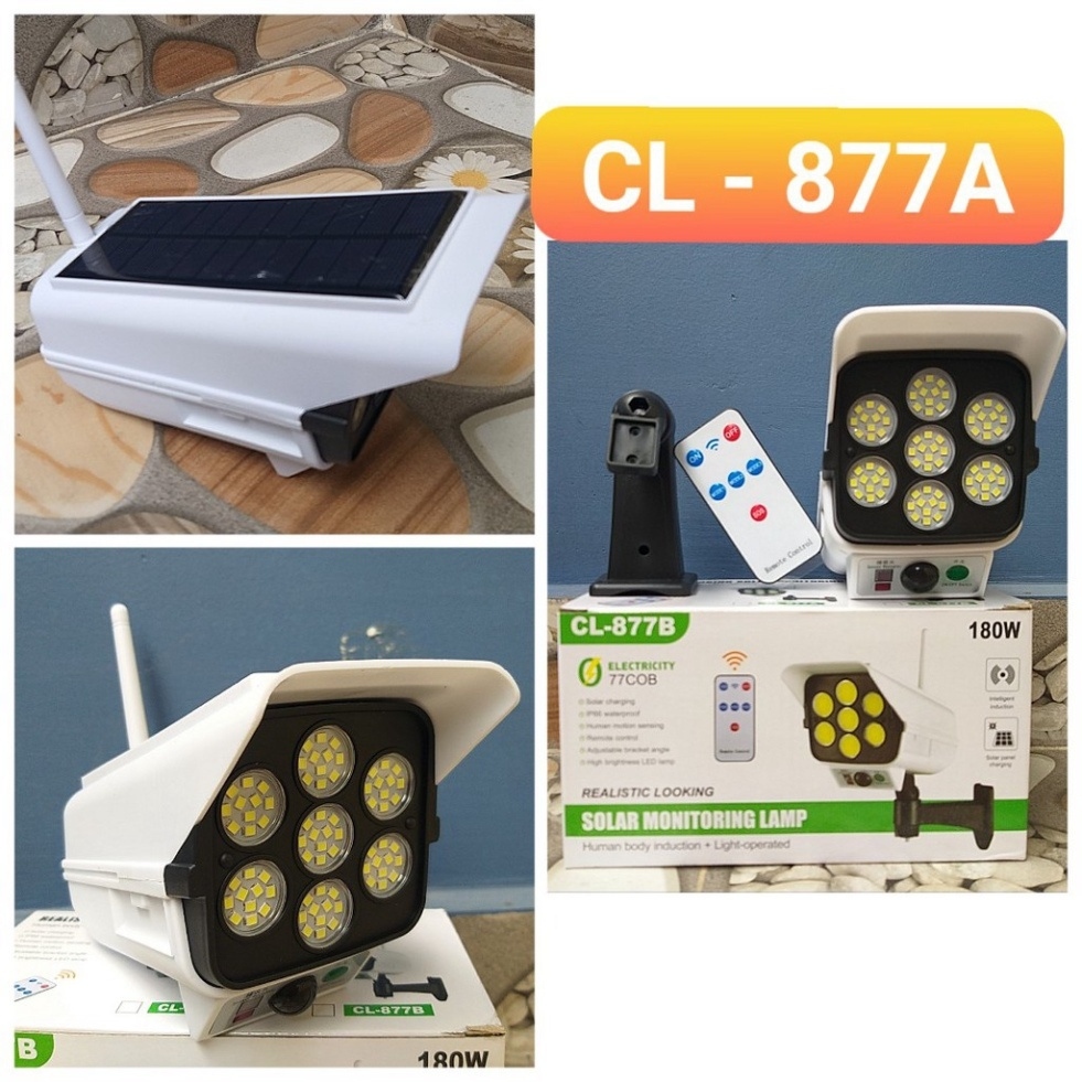 Đèn Cảm Biến Năng Lượng Mặt Trời Ngụy Trang Camera CL-877A, GL-2163 và Bóng đèn Tích điện ZJ-V51