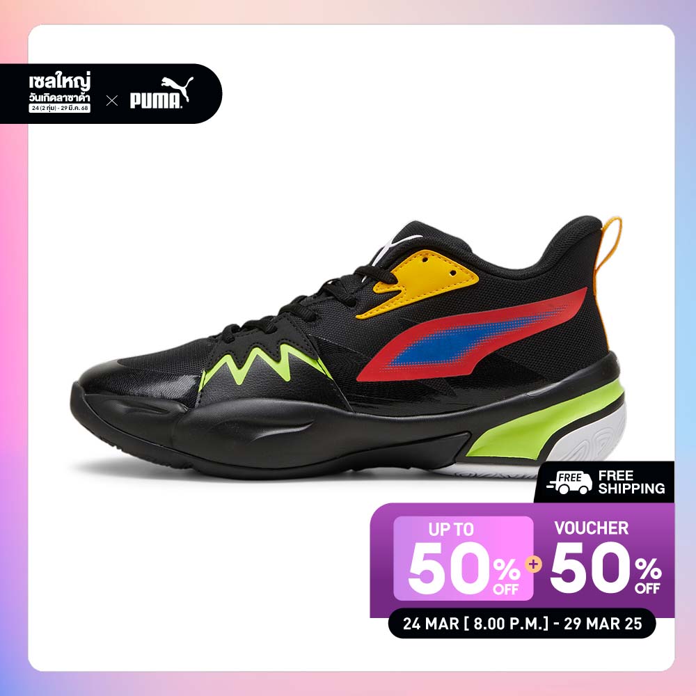 รองเท้าผู้ชาย รองเท้าแฟชั่นสวมใส่สบาย Puma BASKETBALL - รองเท้าบาสเก็ตบอล Genetics สีดำ 37990501