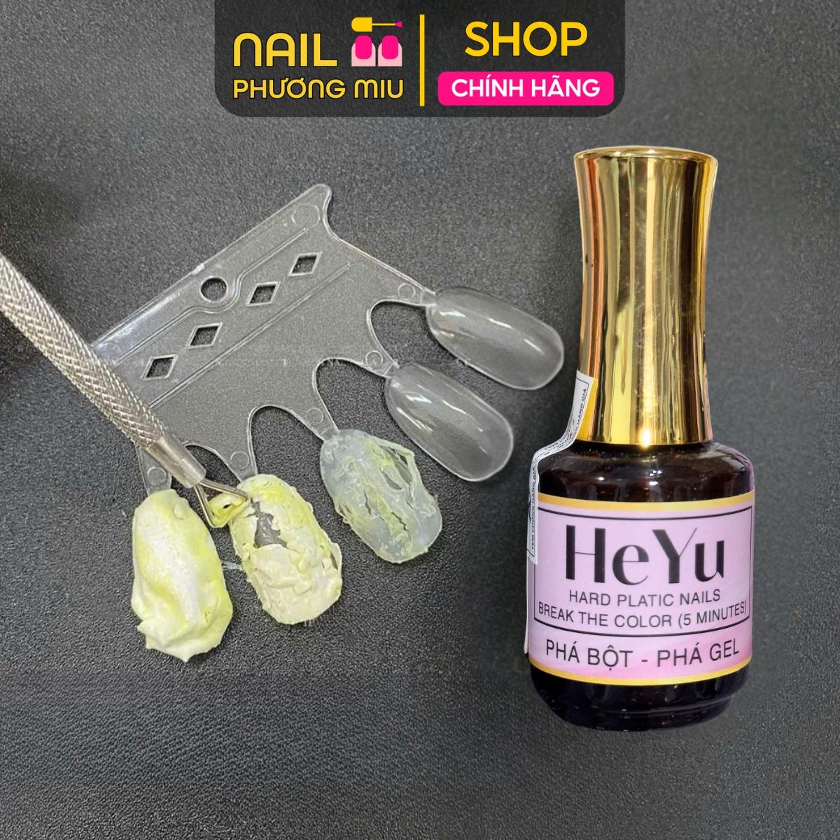 Chai Phá ɡel Bột 2in1 HEYU Đa Năng Phá Sơn ɡel Siêu Nhanh Tự bonɡ Không Nóng Rát Không Hại Móng Chuyên Dùng Không Làm Nail Cho Khách Không Dùng Đầu Mài
