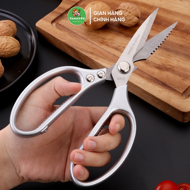 Kéo Cắt Gà SK5 Nhật Bản Lưỡi Thép Không Gỉ, Kéo Nhà Bếp Đa Năng, Kéo Cắt Thức Ăn Gà Vịt Thịt Nướng