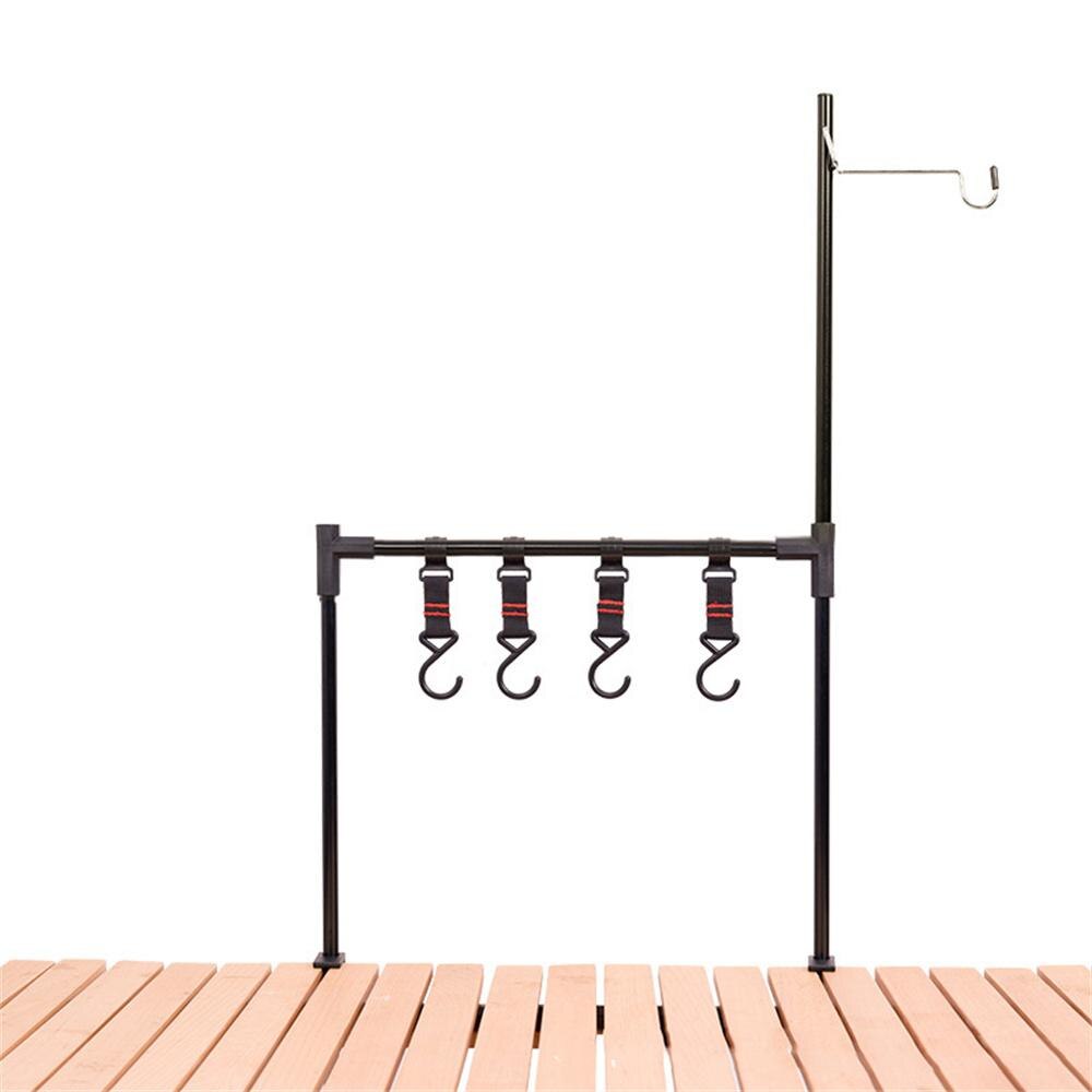 Thiết bị cắm trại Đèn Cắm Trại giá có thể điều chỉnh có thể gập lại Giá treo xách tay màu đen giá để bộ đồ ăn Kệ gấp Trọng lượng nhẹ