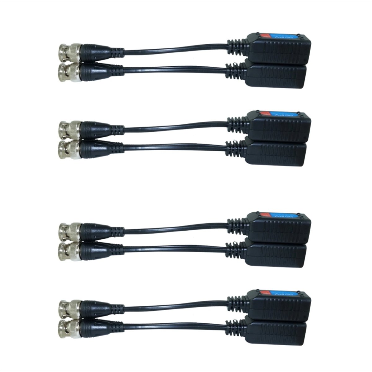 4 Pairs Video Balun Cable Kit 8MP HD Transmission Twisted Transmitter BNC to RJ45 Adapter Support HDCVI TVI AHD Camera, Easy to Use
