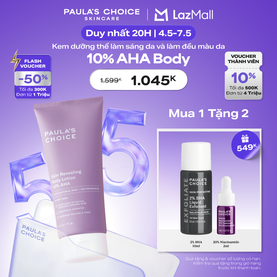 Kem dưỡng thể làm sáng da Paula’s Choice RESIST SKIN REVEALING BODY LOTION WITH 10% AHA 5900