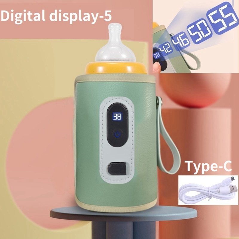 USB Milk Water Warmer Digital Display Nursing Bottle Heater for Outdoor