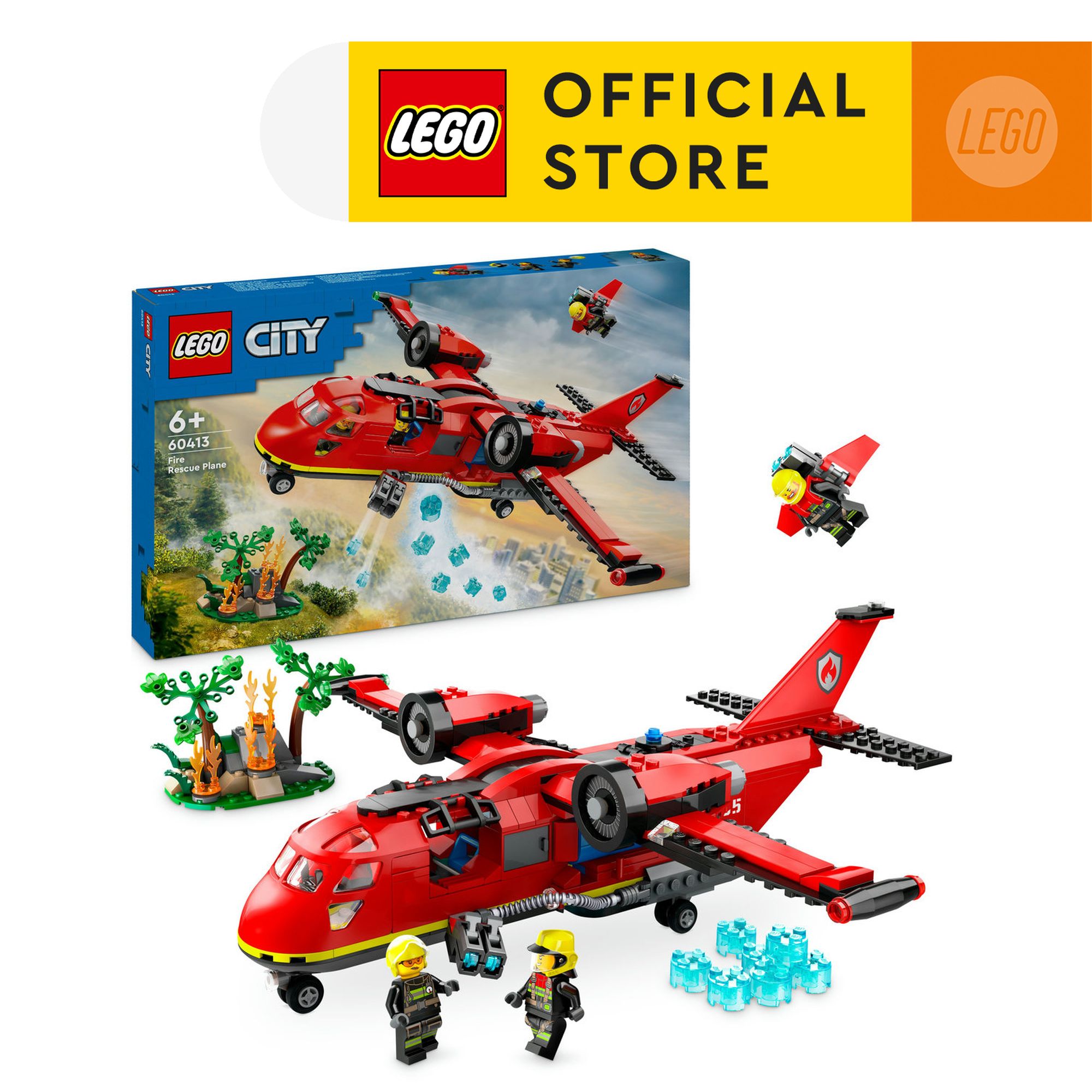 LEGO  CITY 60413 Đồ chơi lắp ráp Máy bay cứu hỏa (478 chi tiết)
