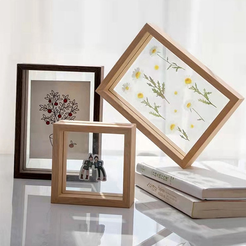A4 Kính ảnh chụp gỗ tranh có khung Khung ảnh khung đứng chủ hoa khô chủ đám cưới khung treo tường giá đặt ảnh
