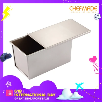 CHEFMADE Non-stick Loaf Pan Toast Mold Baking Tool Toast Box Sliding Cover Baking Mold Baking Mould Bakeware Tool WK9088