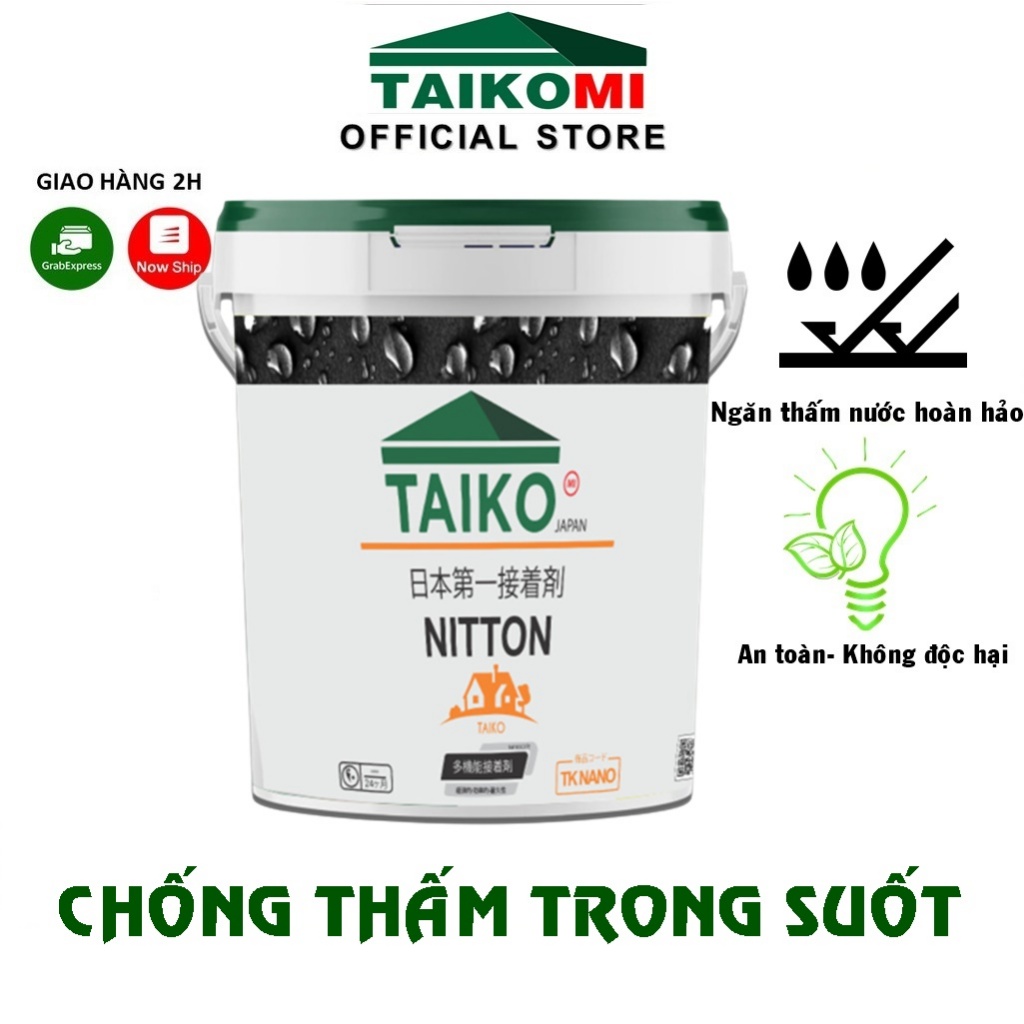 Keo sơn chống thấm taiko nitton một thành phần - chống thấm nền gạch, tường nhà, cửa sổ, gỗ công nghiệp. pp chính hãng