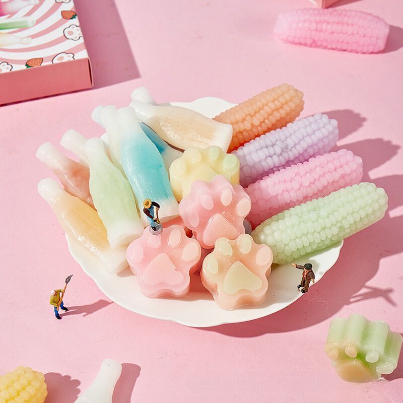  500g Kẹo Sáp Trái Cây Nhiều Vị Hình Kẹo Sáp Ong Nhân Siro Chảy 