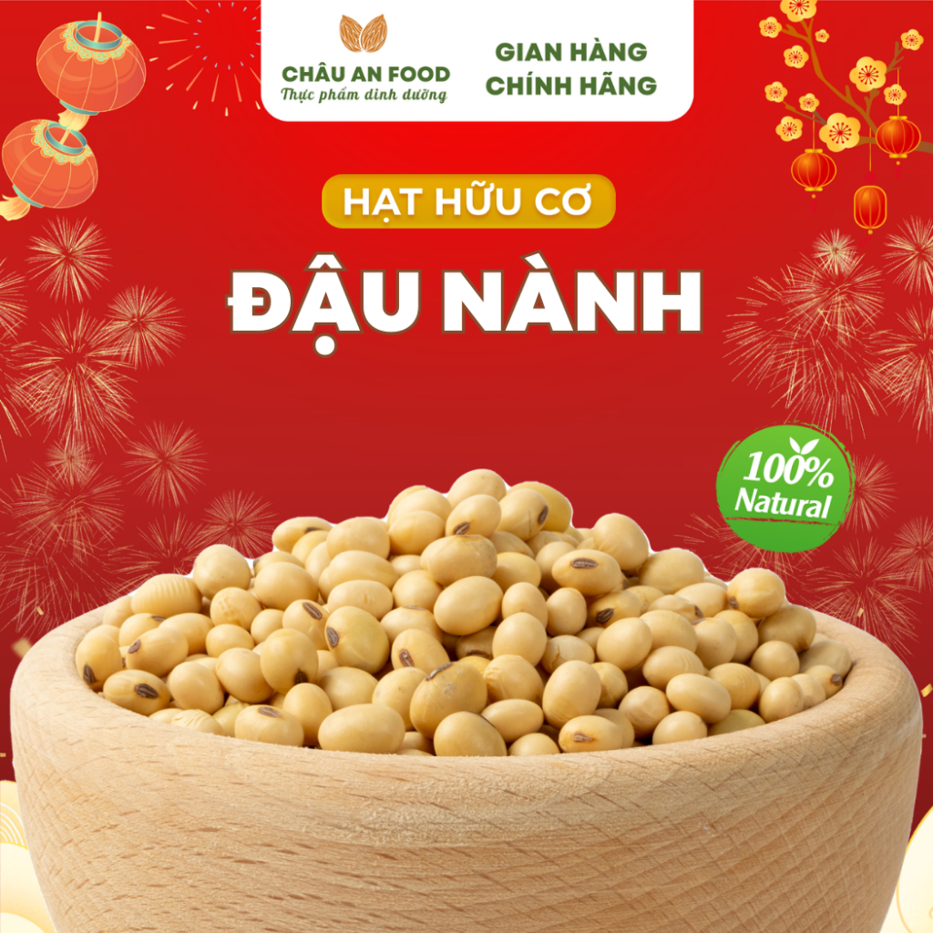 Đậu Nành Hữu Cơ 500g, Đậu Nành Sạch Thuần Chủng Không BIến Đổi Gen