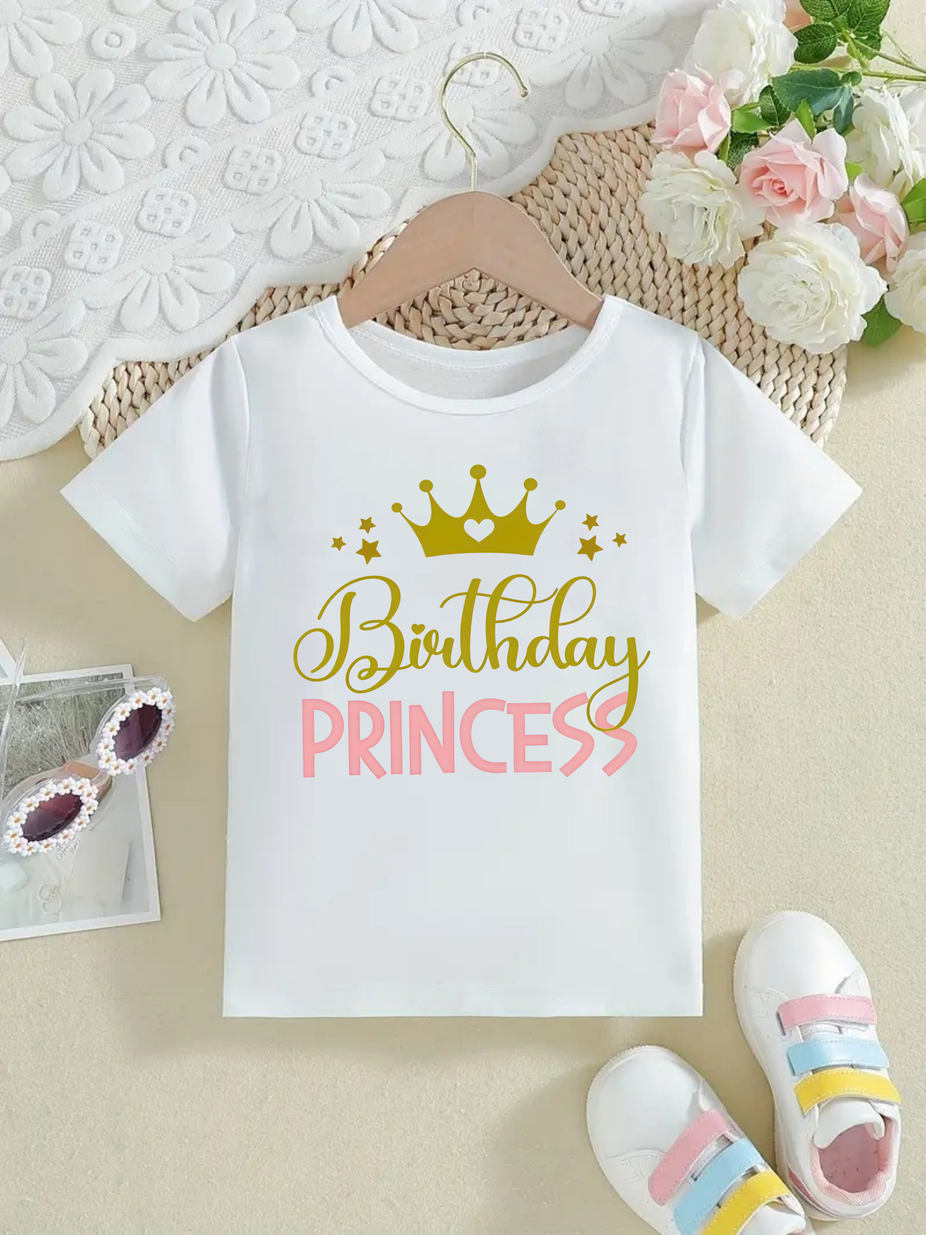 Birthday Princess Crown Prinetd Black T Shirt Girls Brother/Sister Of The Birthday Prince Family Matching T-Shirt Kids Clothes - 3
