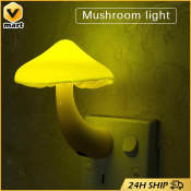 Cute Mushroom Night Light with Remote Control, White Light